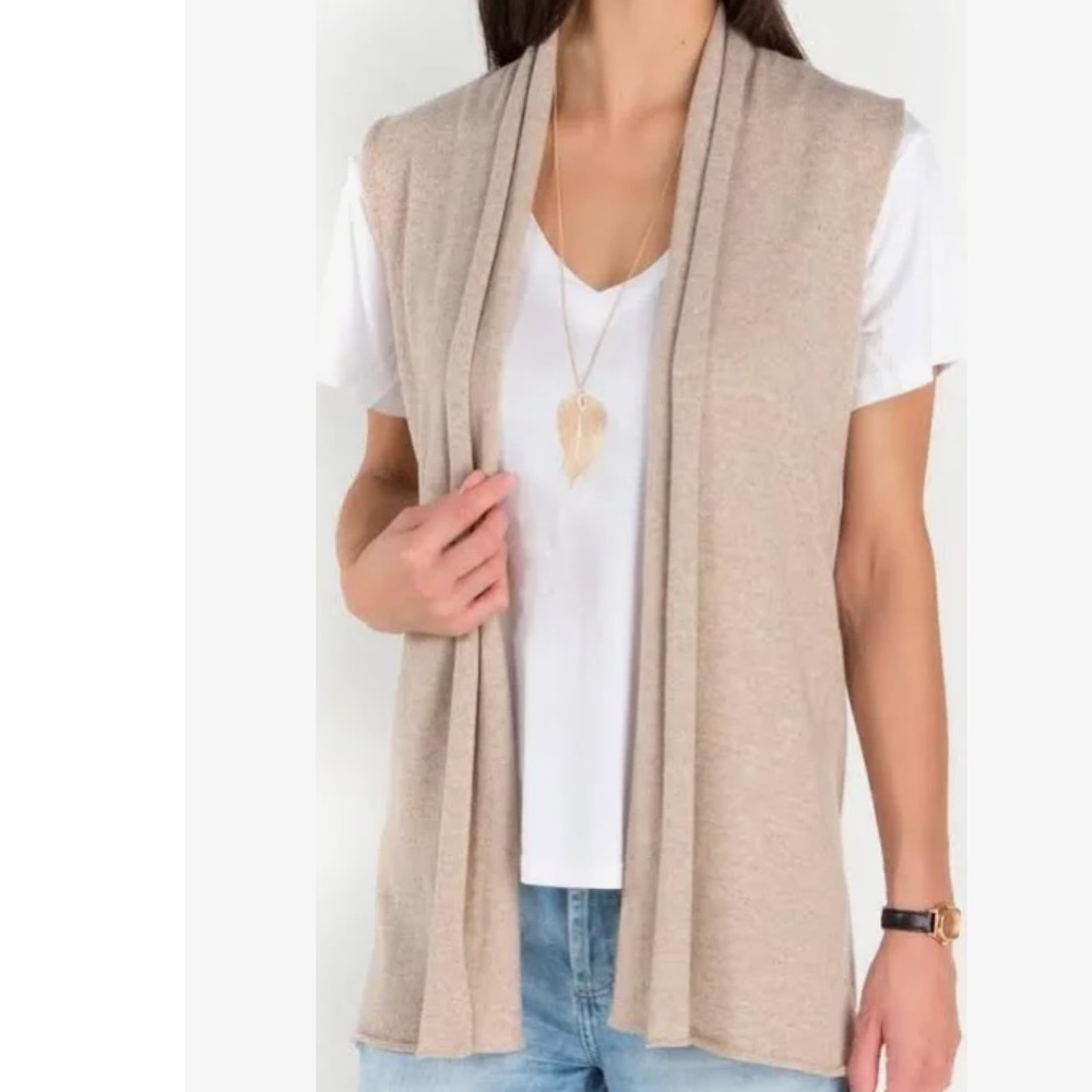 Calvin Klein Tan Knitted asymmetrical Cardigan